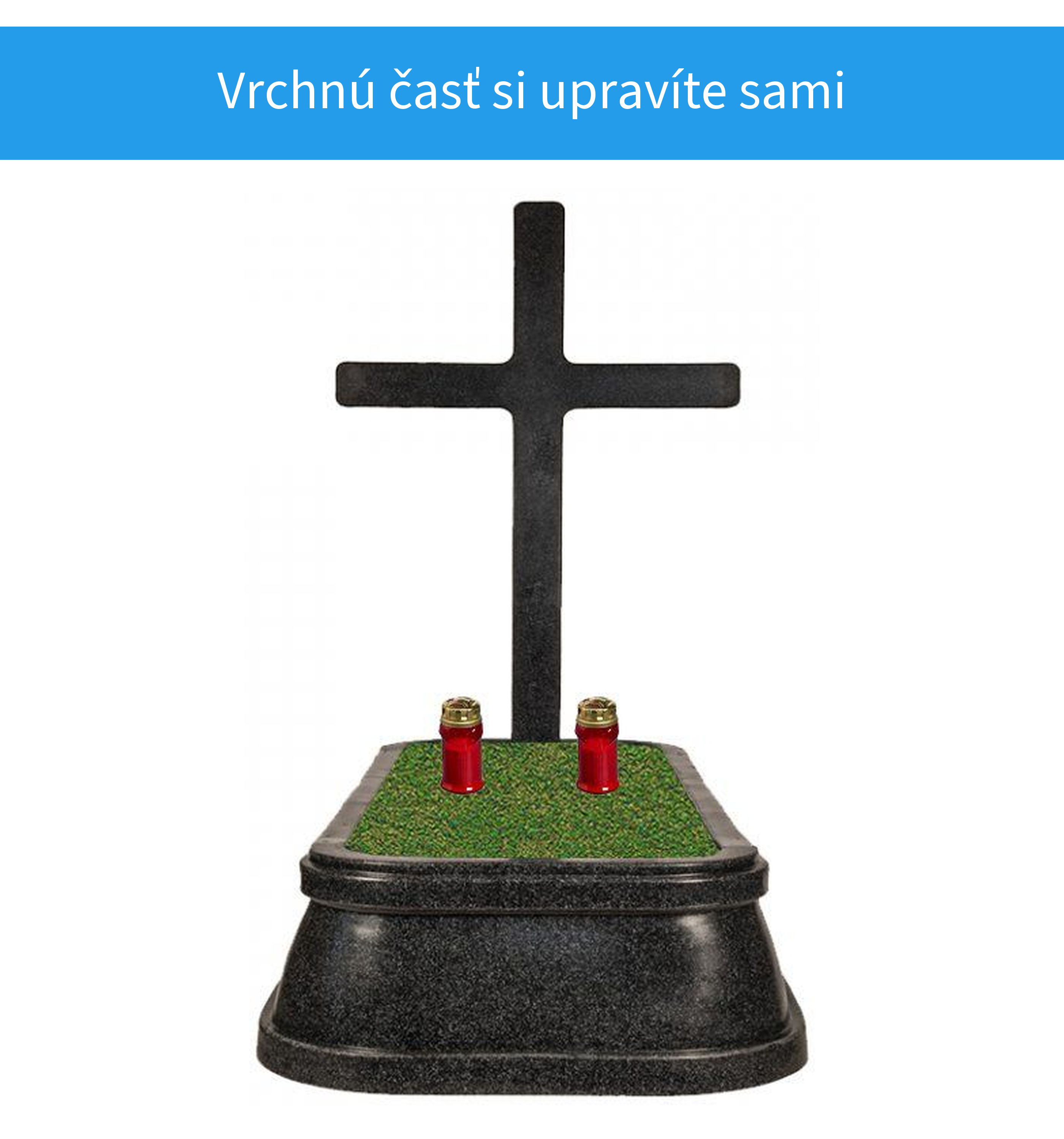 Upravená vrchná časť hrobu s náhrobkom