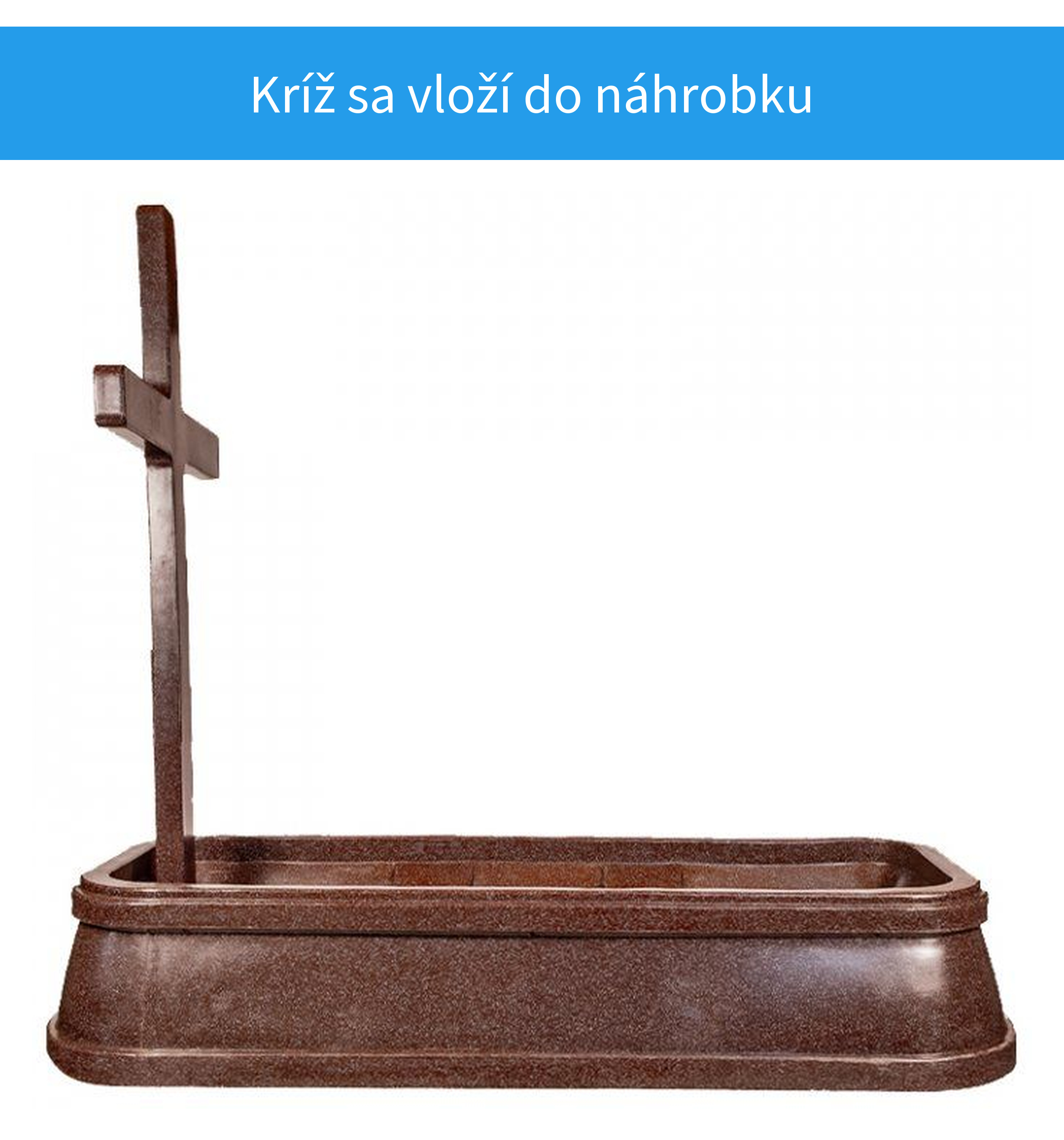 Kríž osadený v plastovom náhrobku