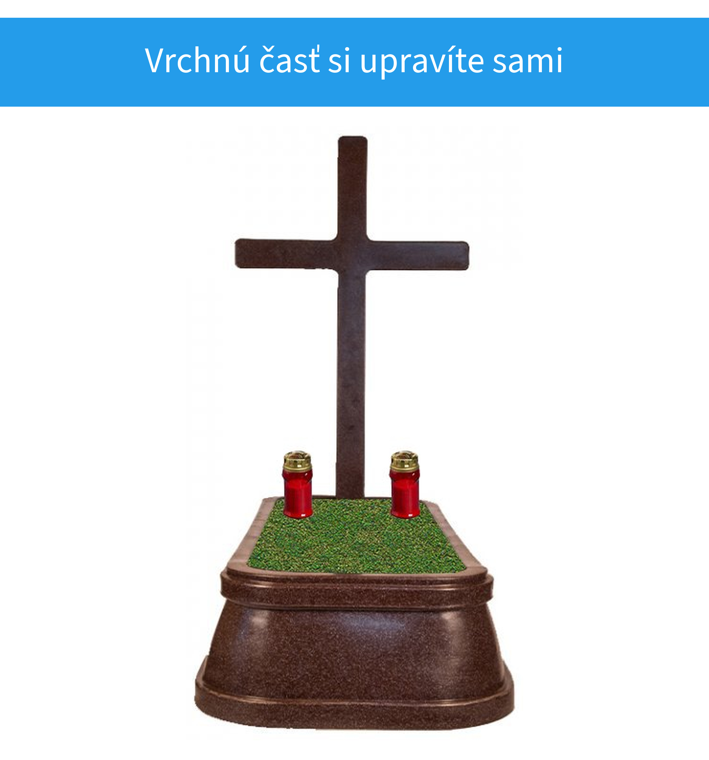 Upravená vrchná časť hrobu s náhrobkom