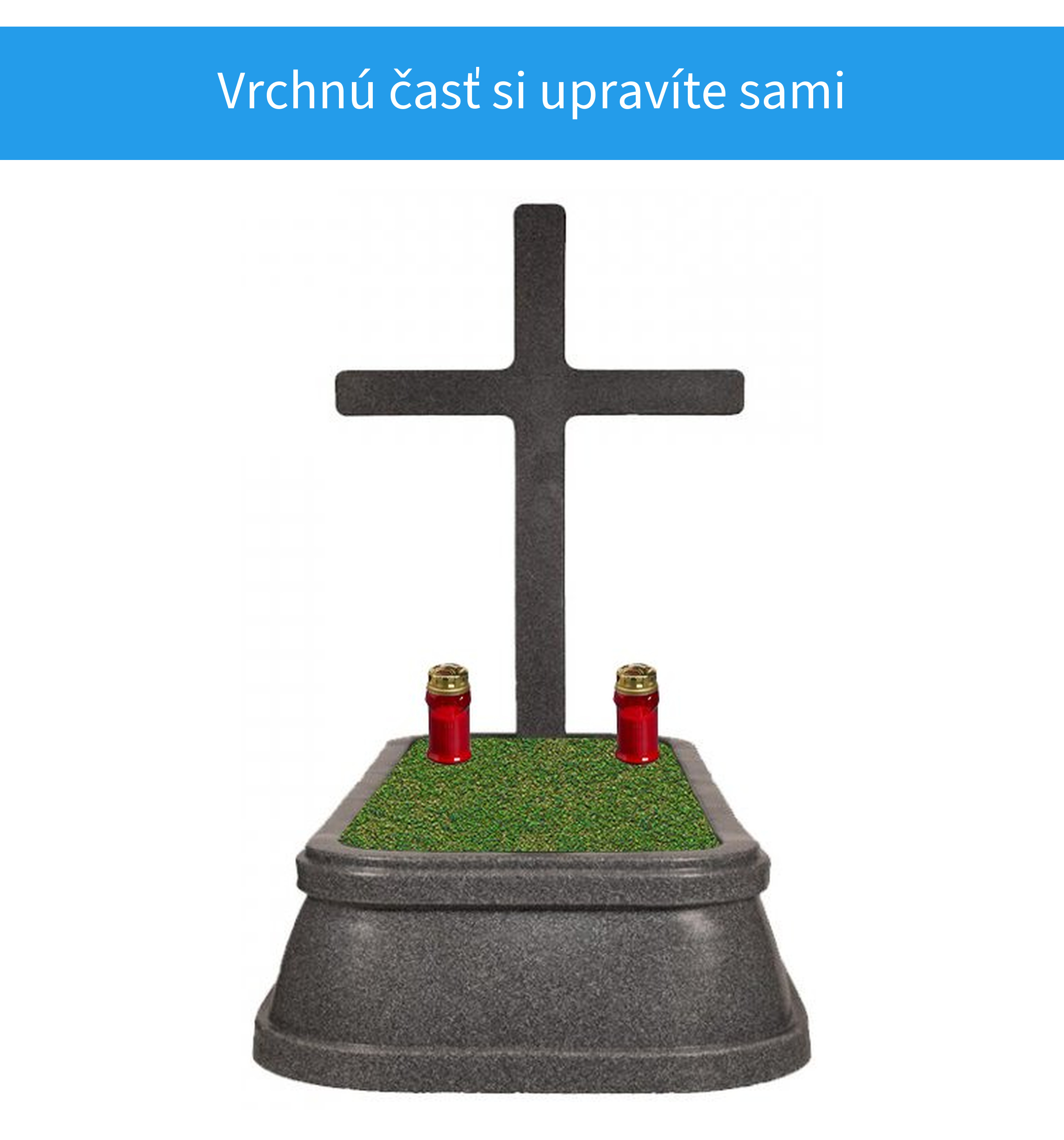 Upravená vrchná časť hrobu s náhrobkom