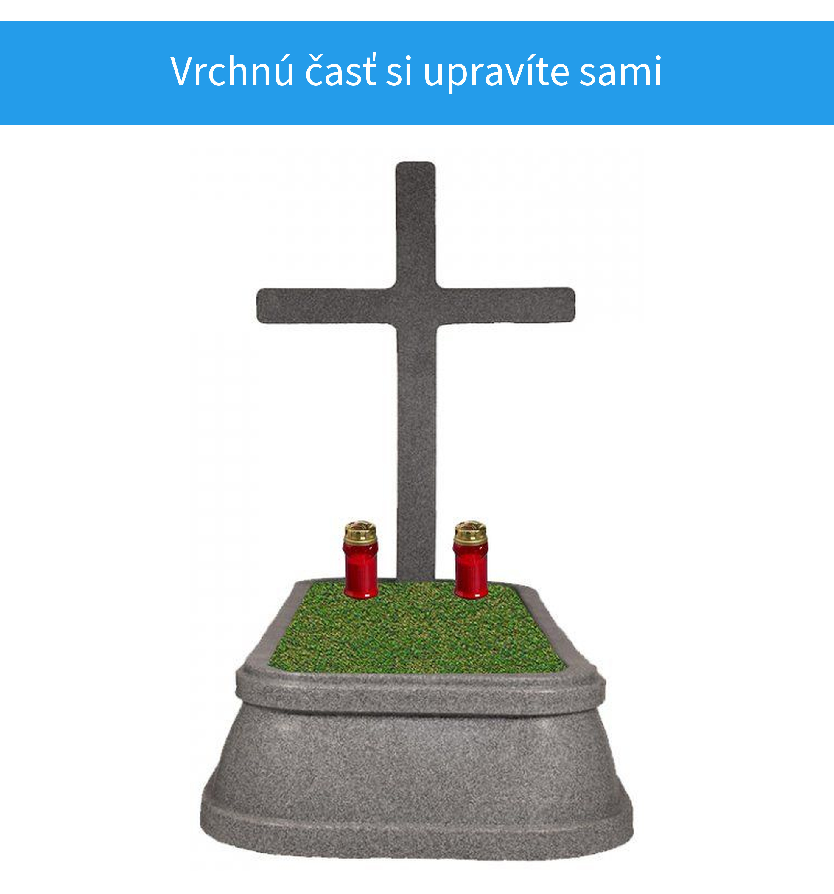 Upravená vrchná časť hrobu s náhrobkom