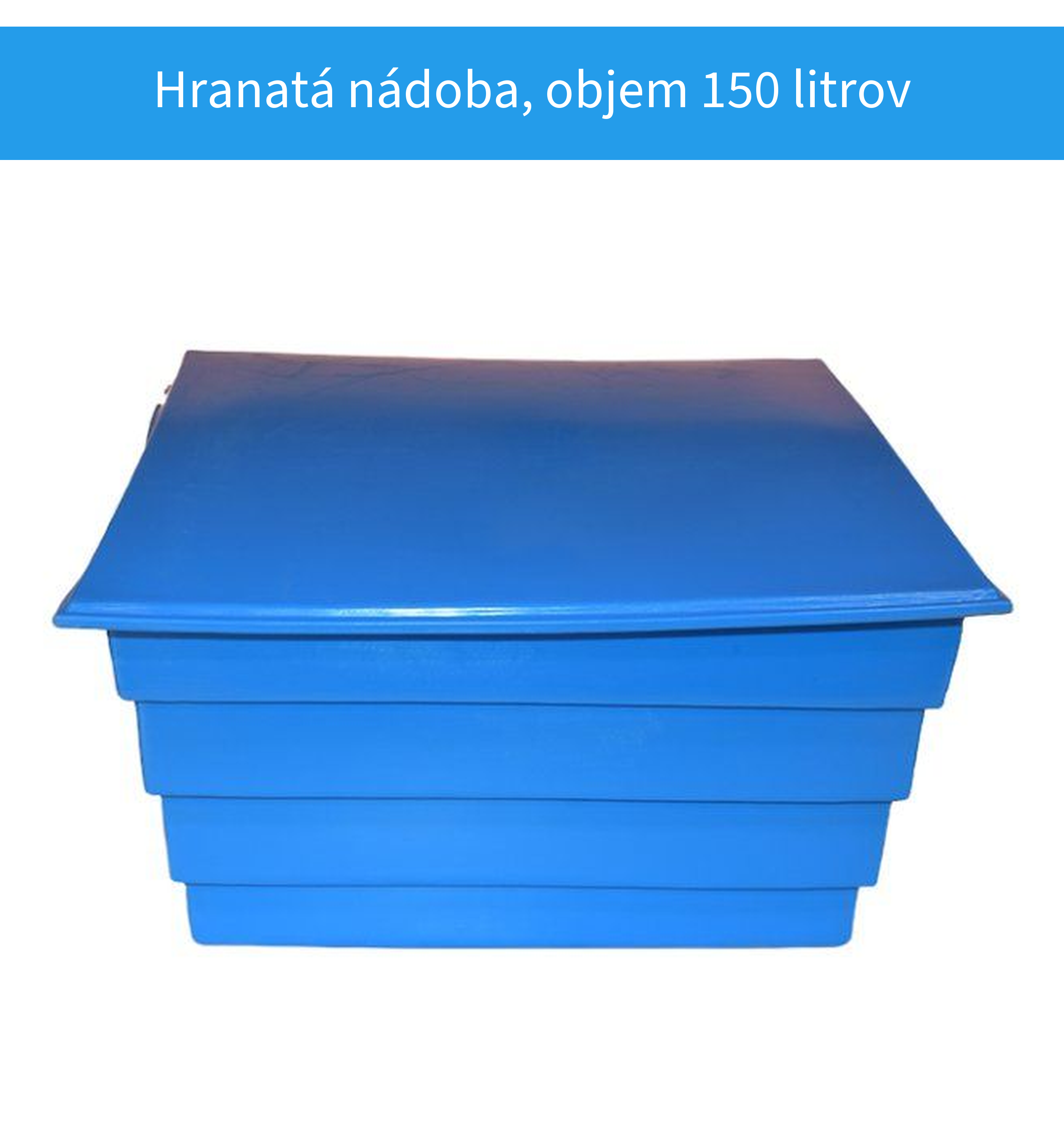 Hranatá nádoba na posypový materiál 150 litrov modrá