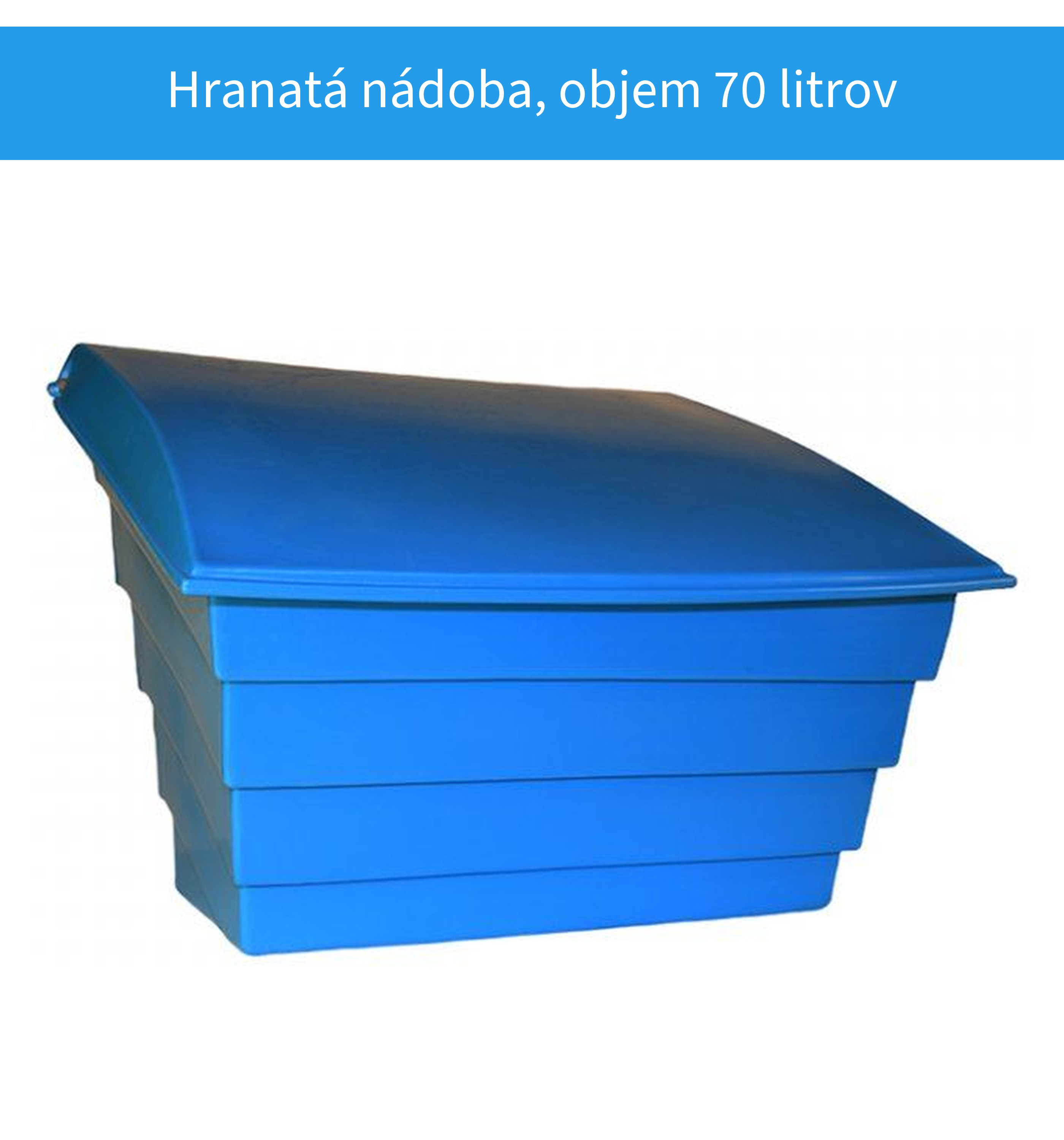 Hranatá nádoba na posypový materiál 70 litrov modrá