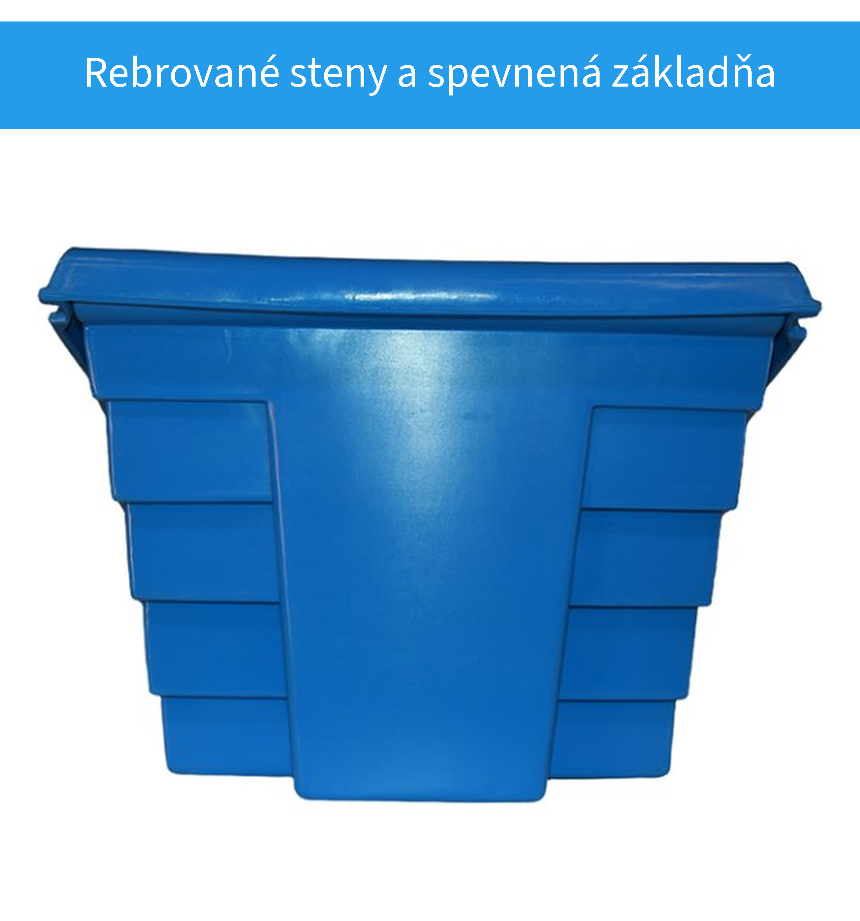 Rebrované steny nádoby na posypový materiál