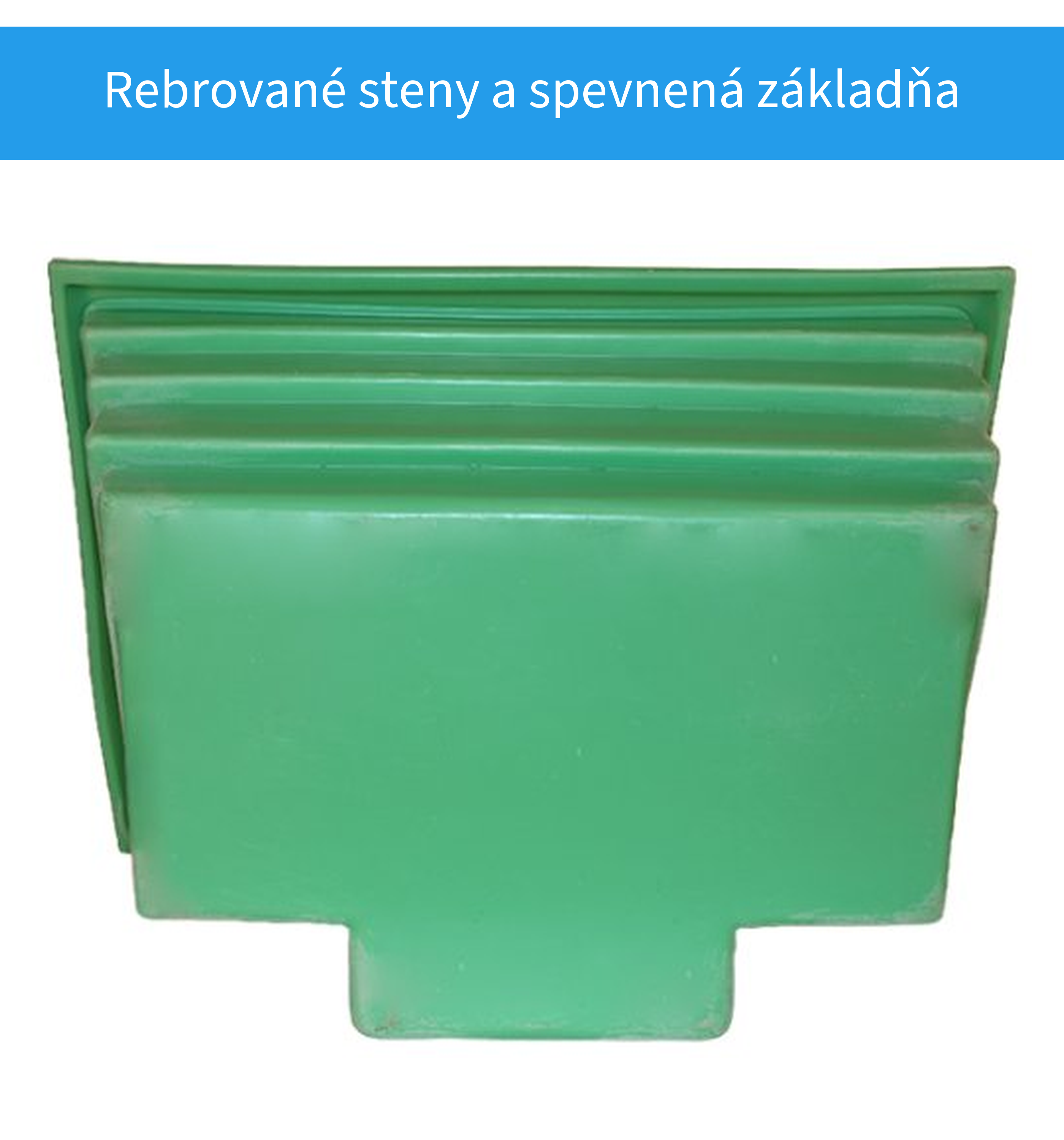 Rebrované steny nádoby na posypový materiál