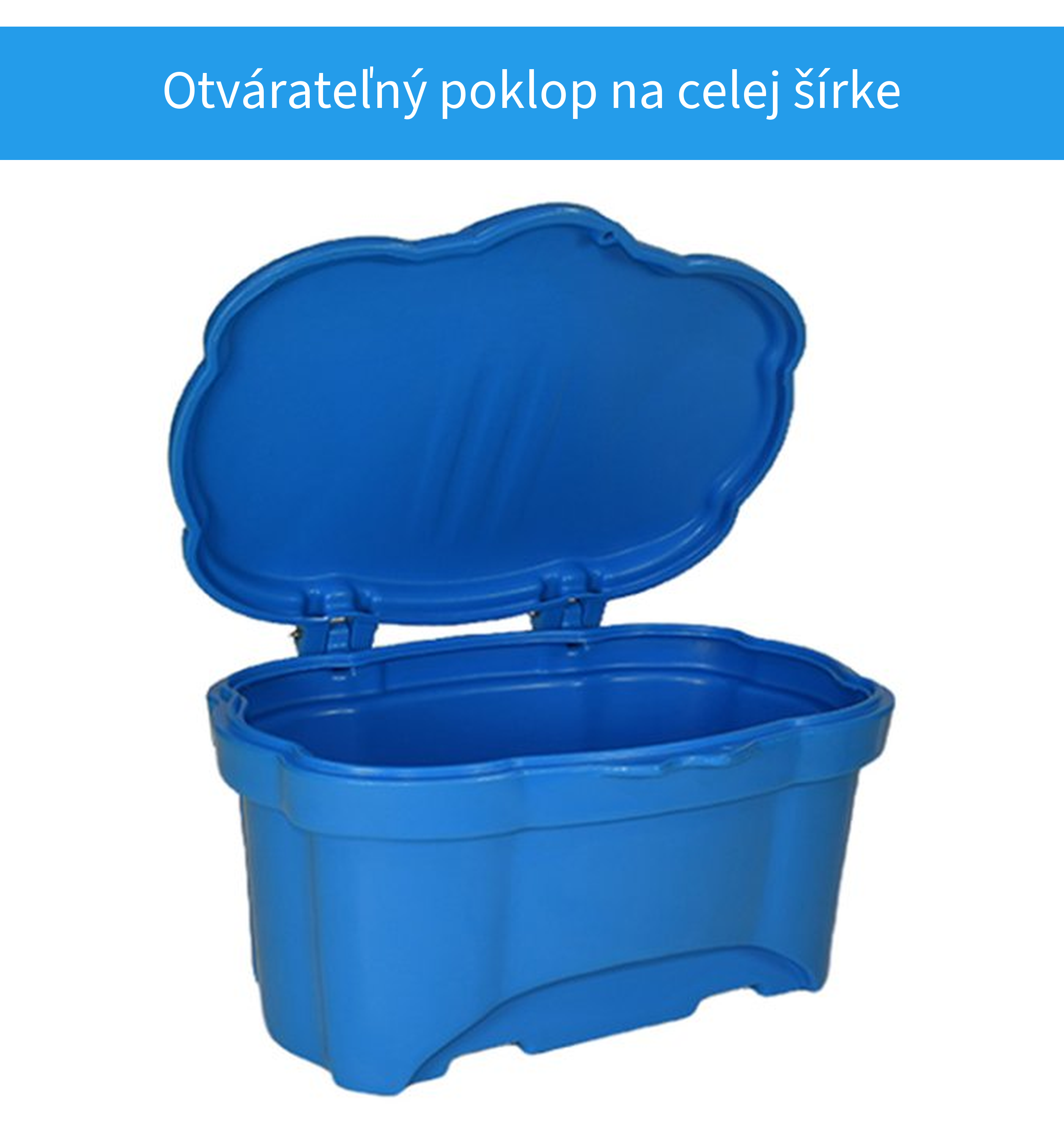 Uzamykateľný poklop nádoby na posypový materiál