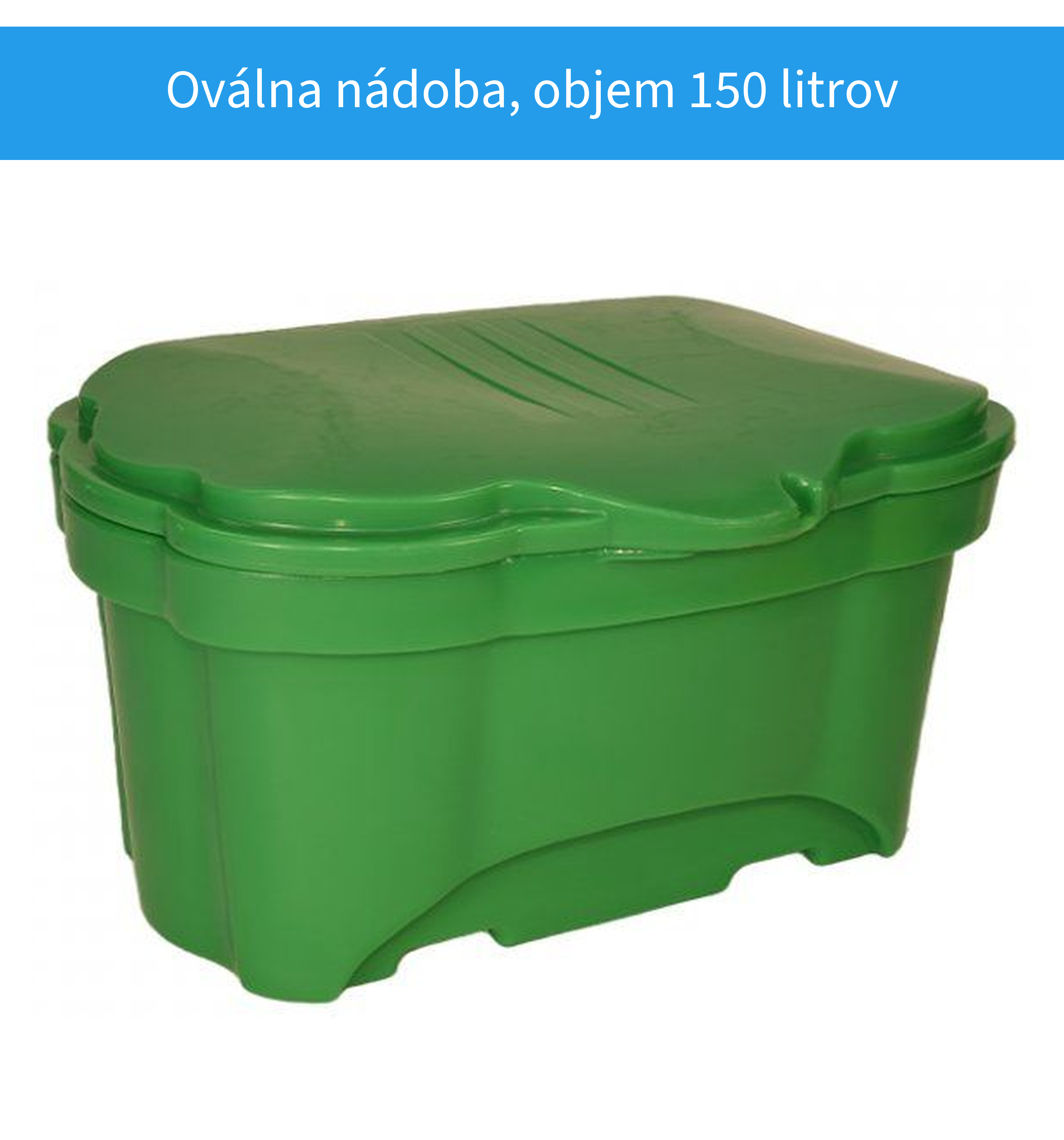 Oválna nádoba na posypový materiál 150 litrov zelená