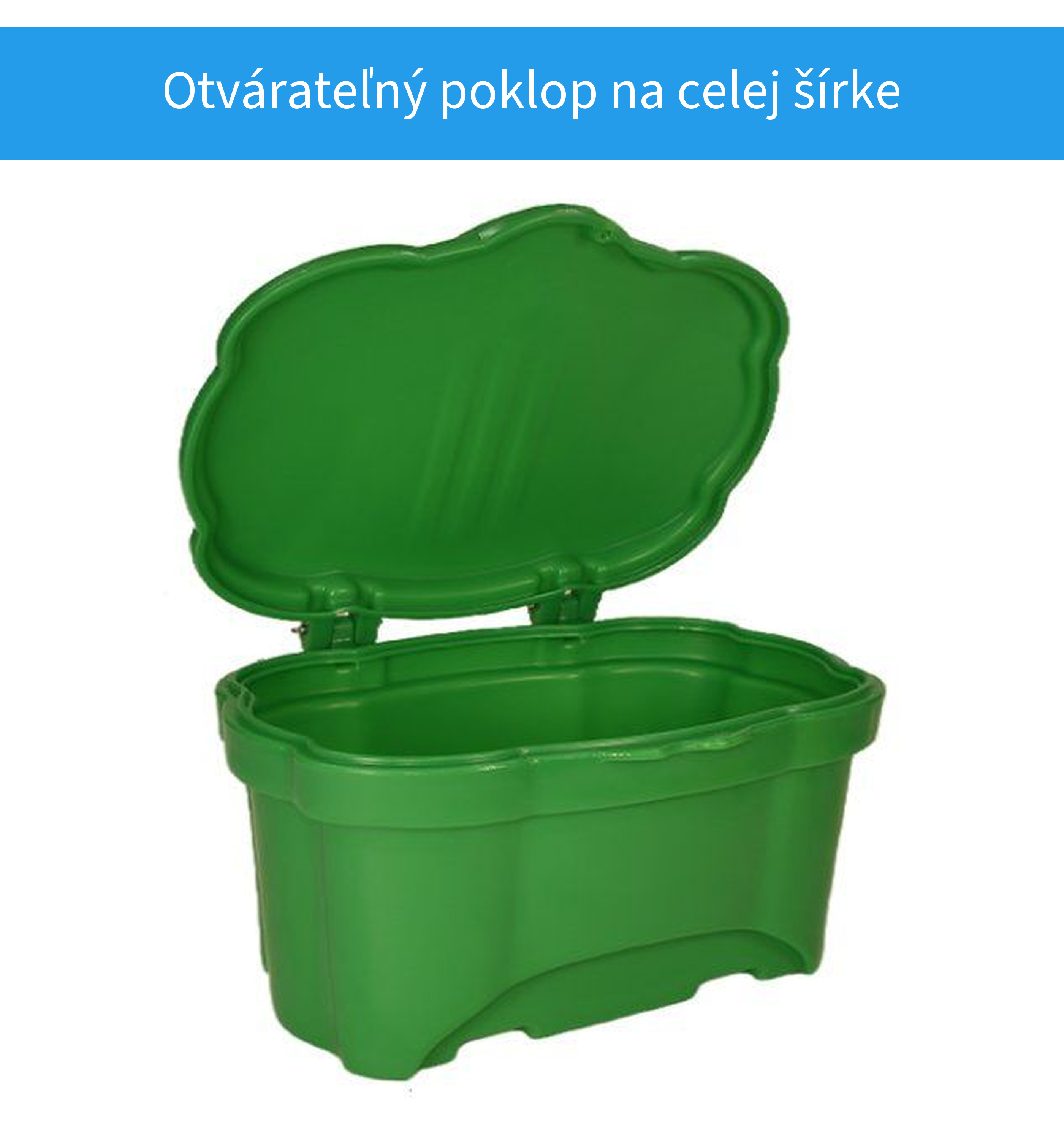 Uzamykateľný poklop nádoby na posypový materiál