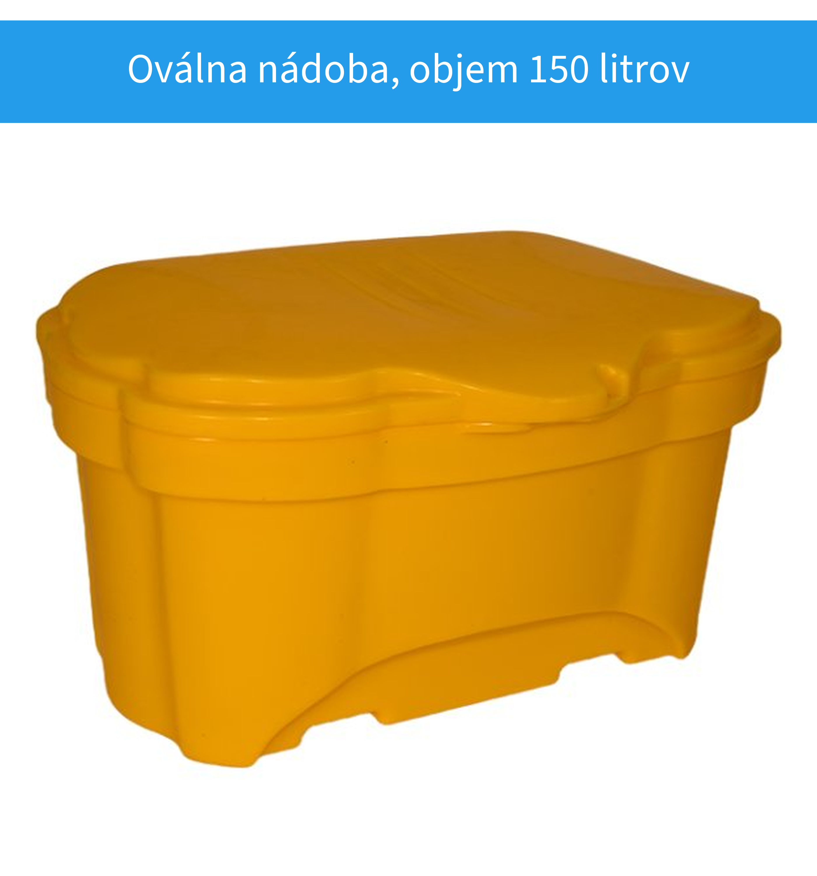 Oválna nádoba na posypový materiál 150 litrov žltá
