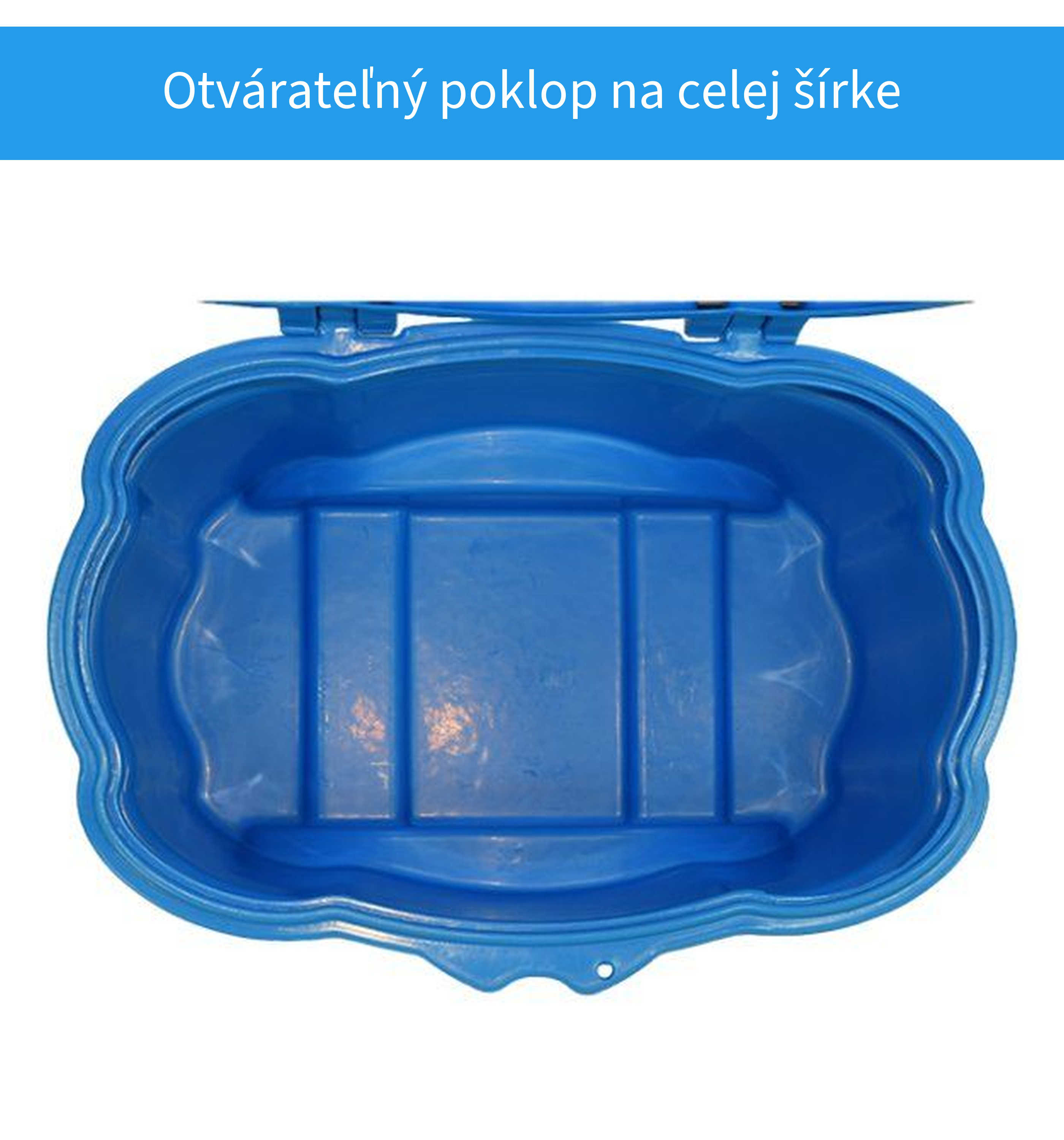 Uzamykateľný poklop nádoby na posypový materiál