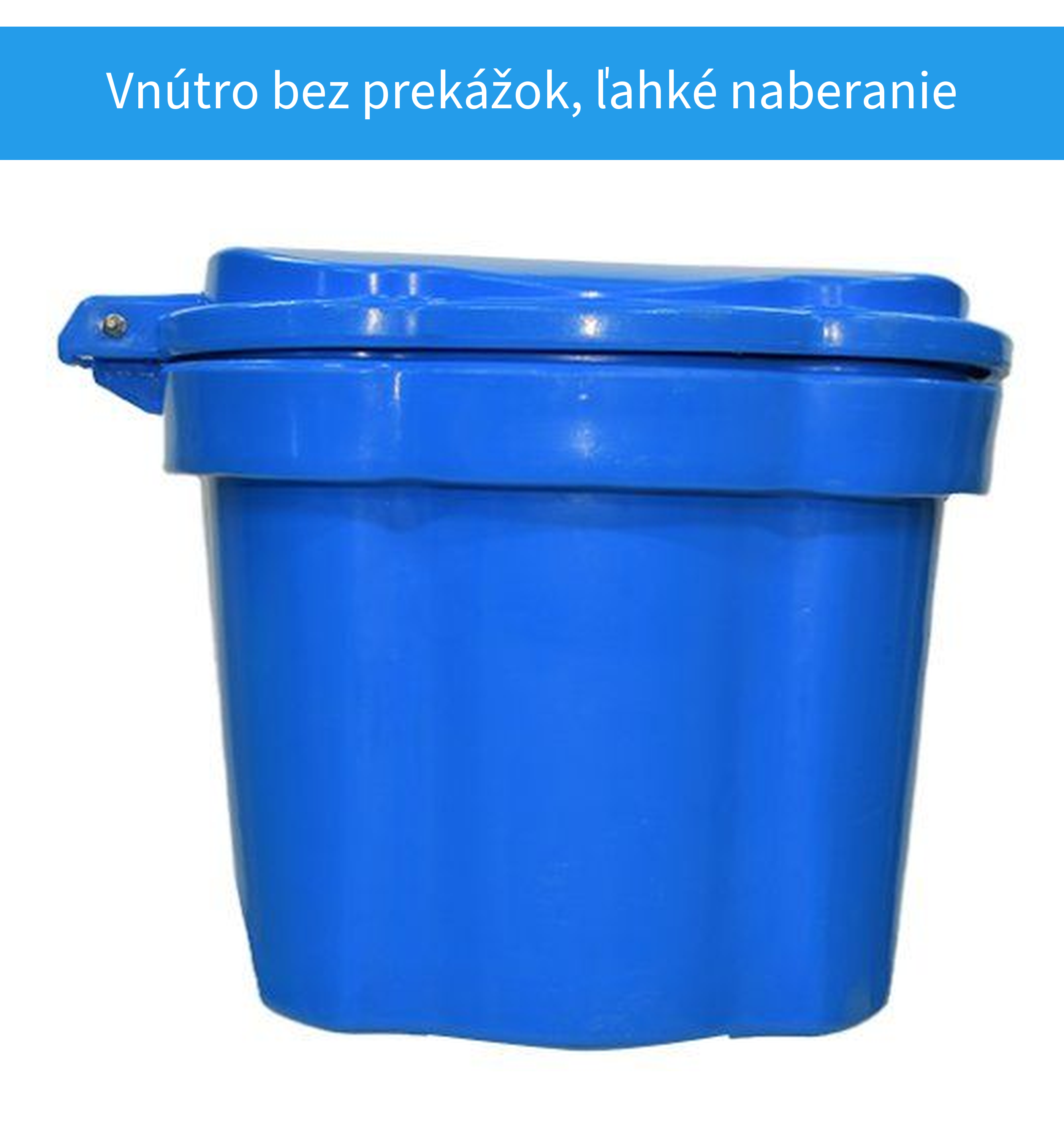 Vnútro oválnej nádoby na posypový materiál