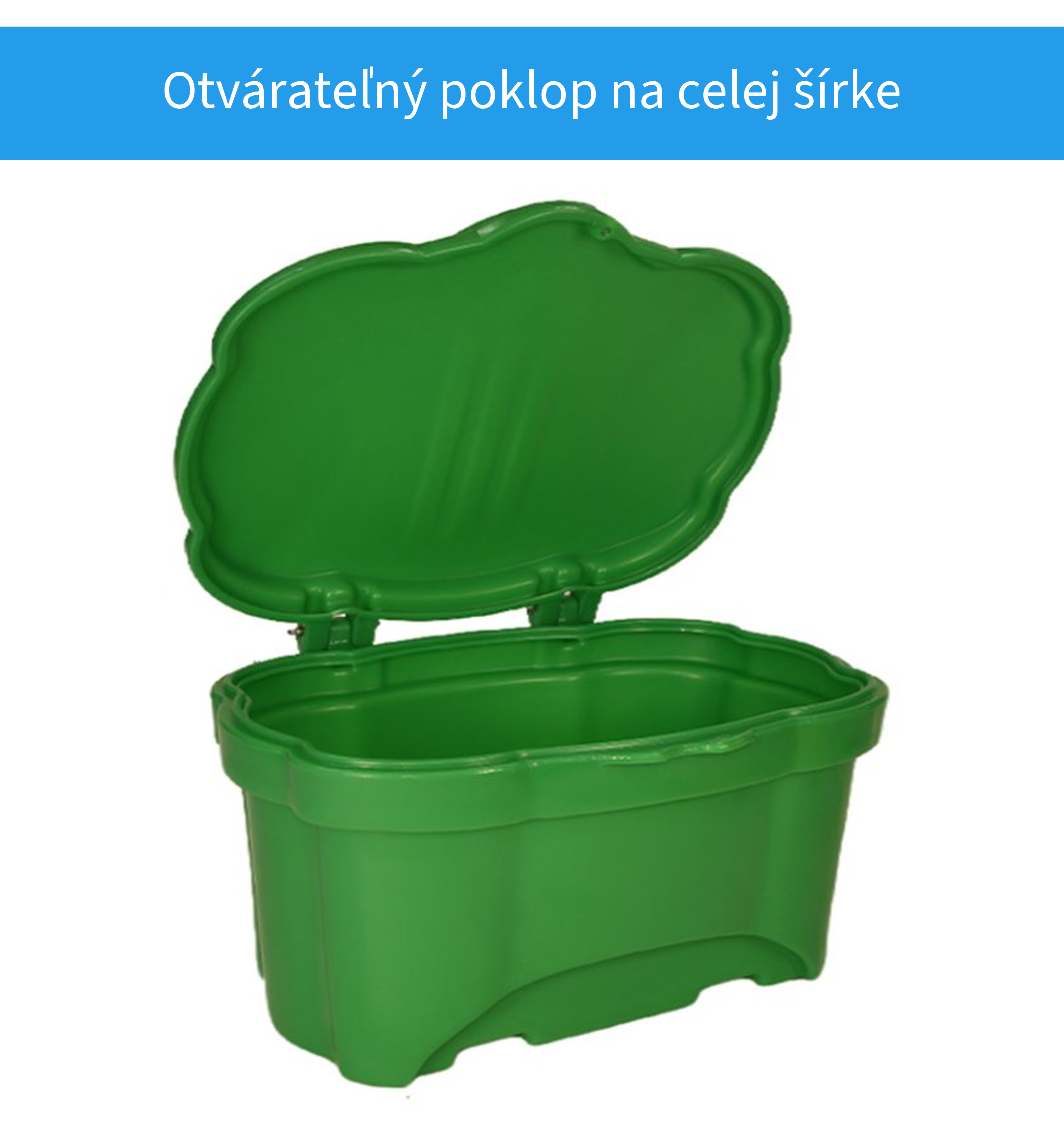 Uzamykateľný poklop nádoby na posypový materiál