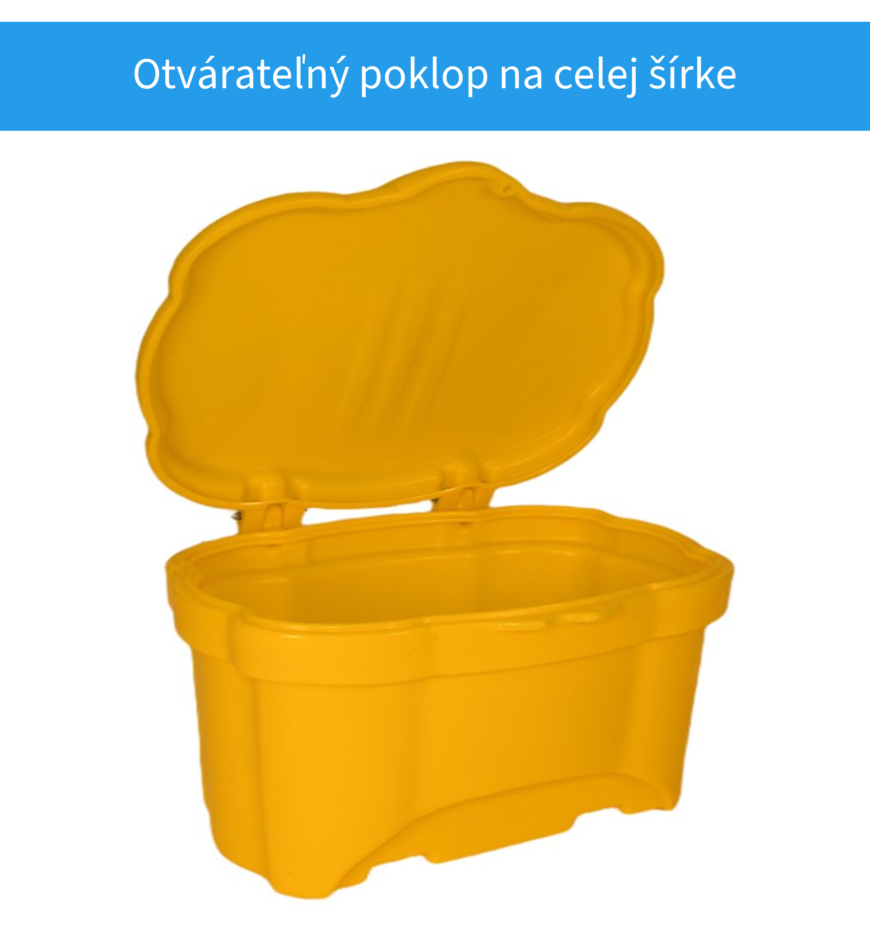 Uzamykateľný poklop nádoby na posypový materiál