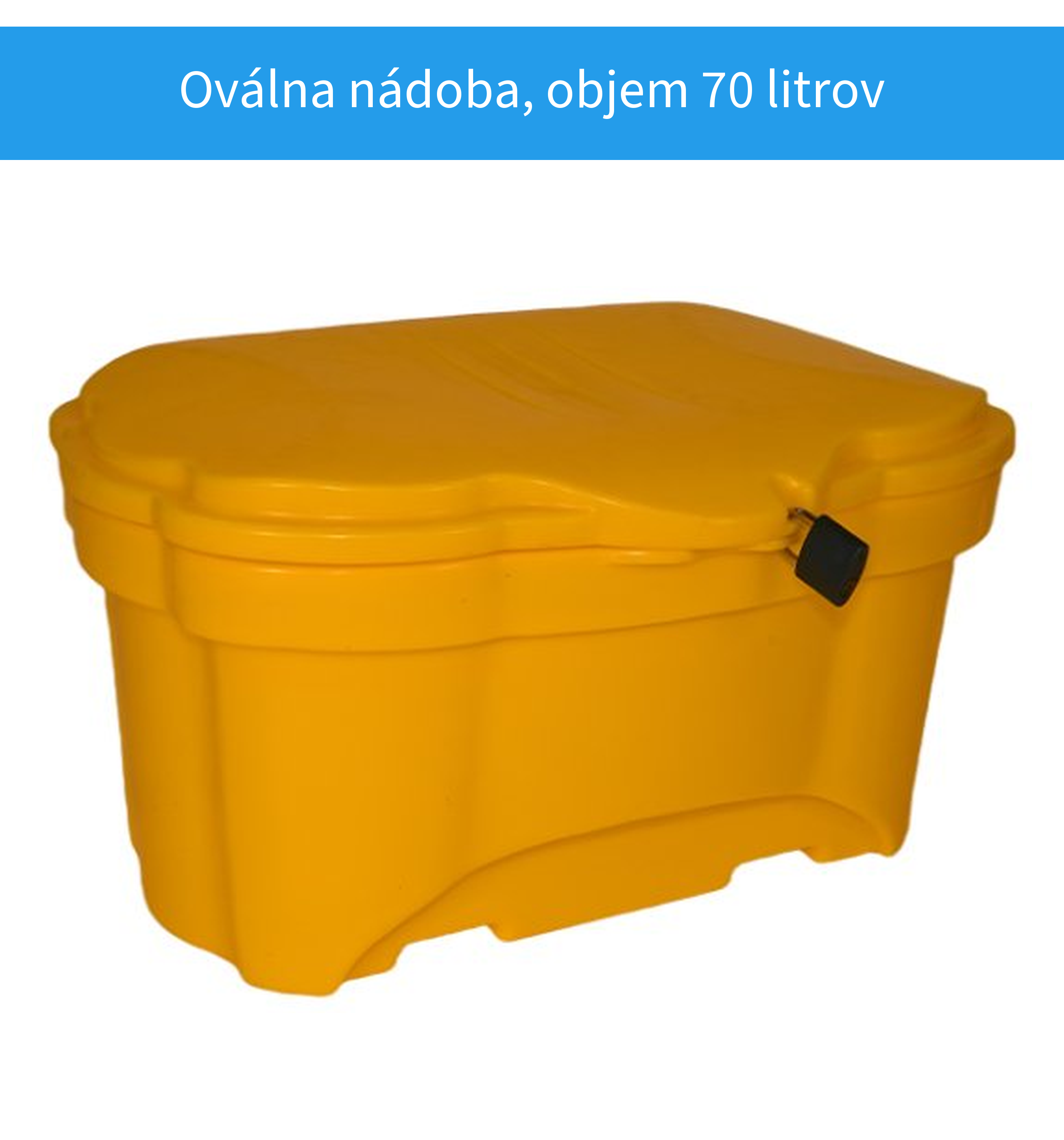 Oválna nádoba na posypový materiál 70 litrov žltá