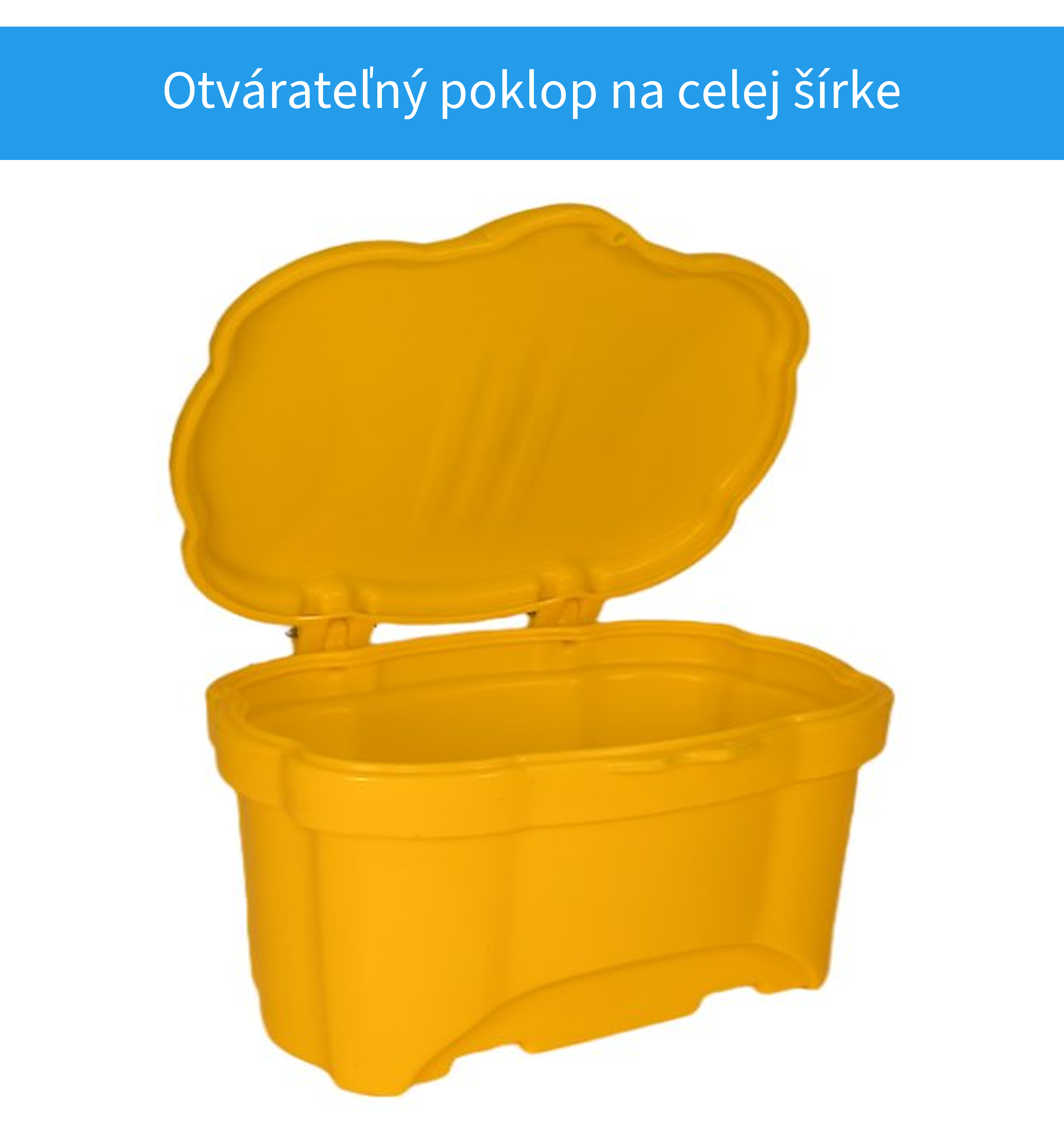 Uzamykateľný poklop nádoby na posypový materiál