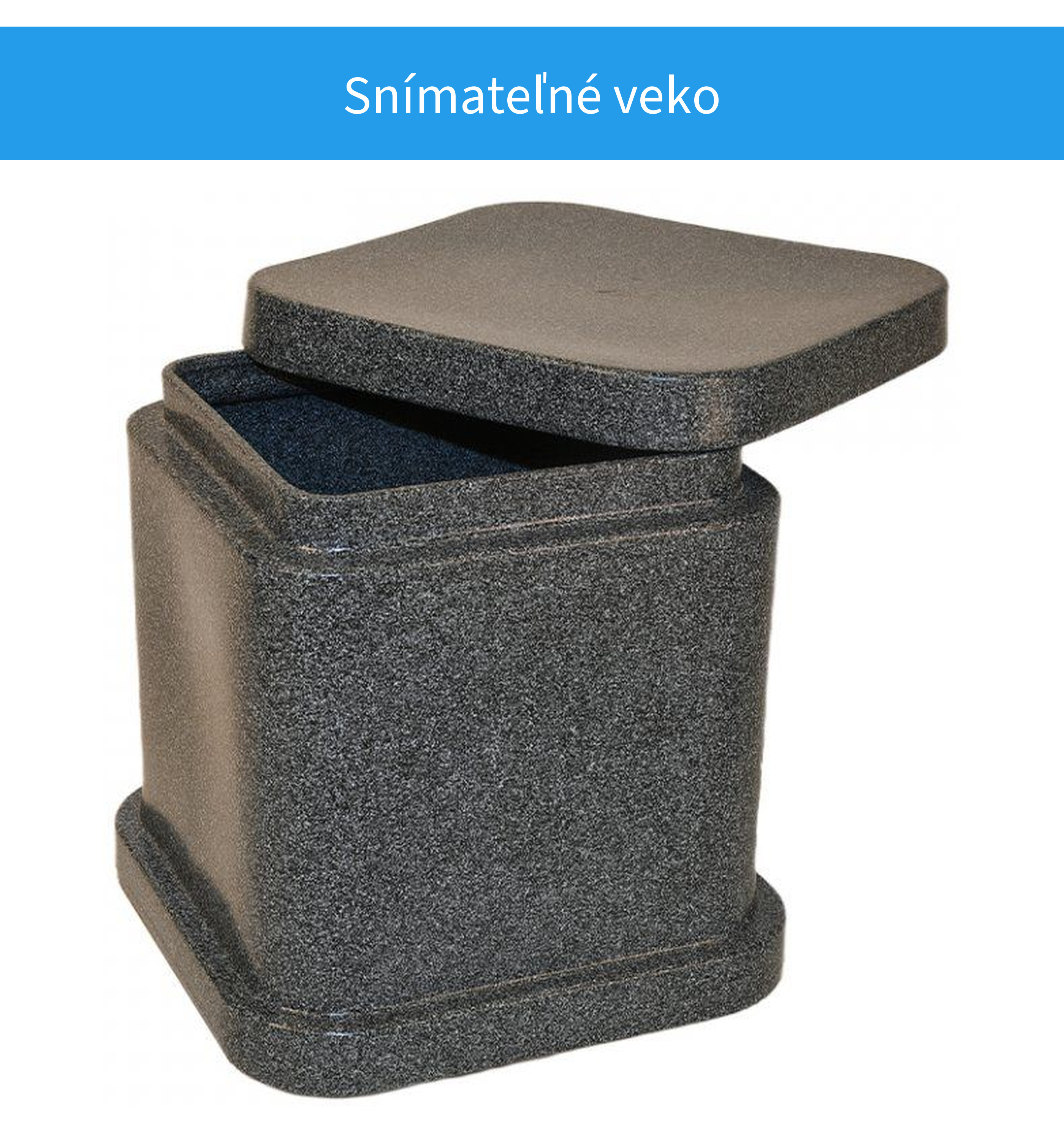 Snímateľné veko schránky na urnu
