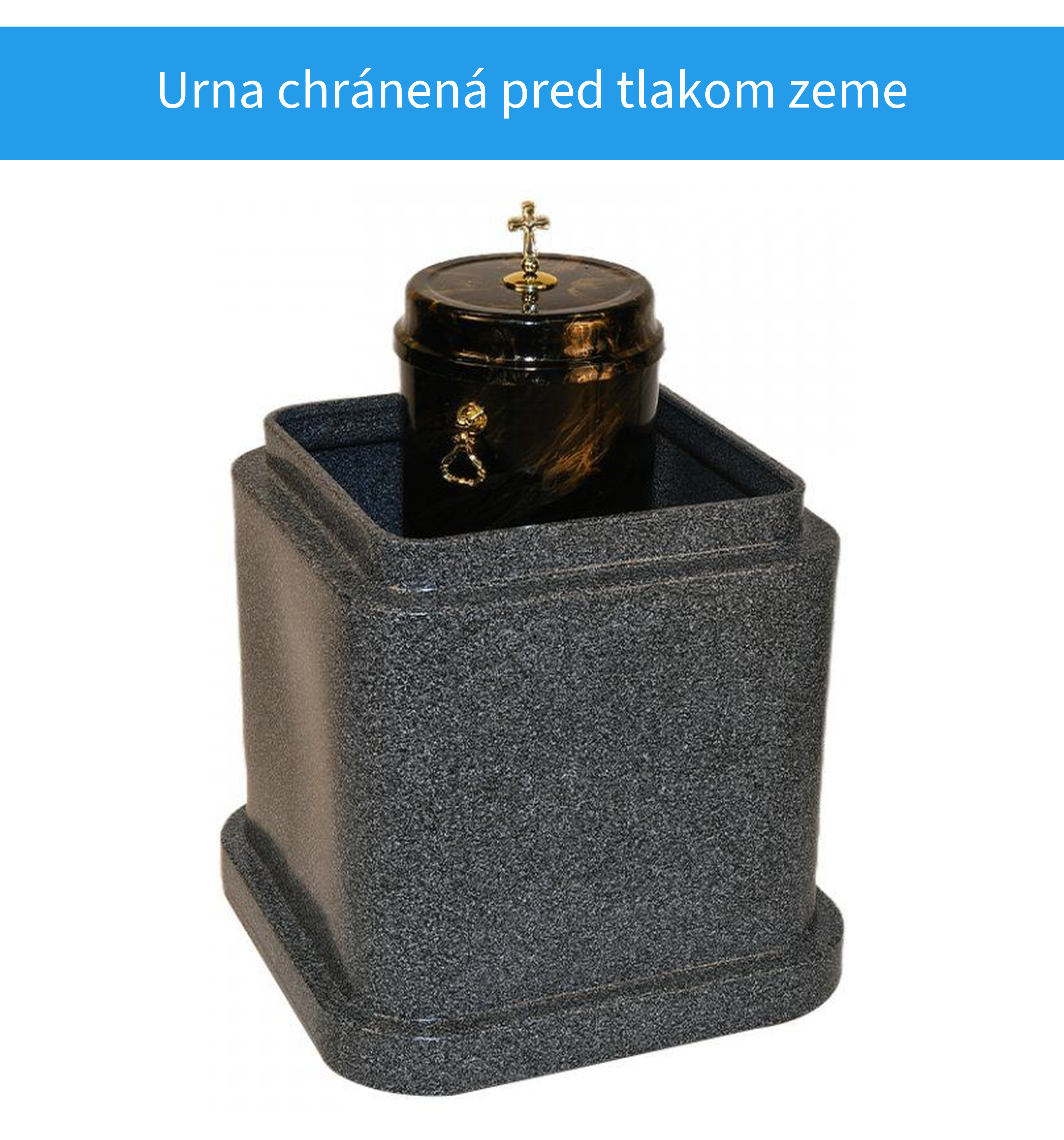 Urna uložená v plastovej schránke