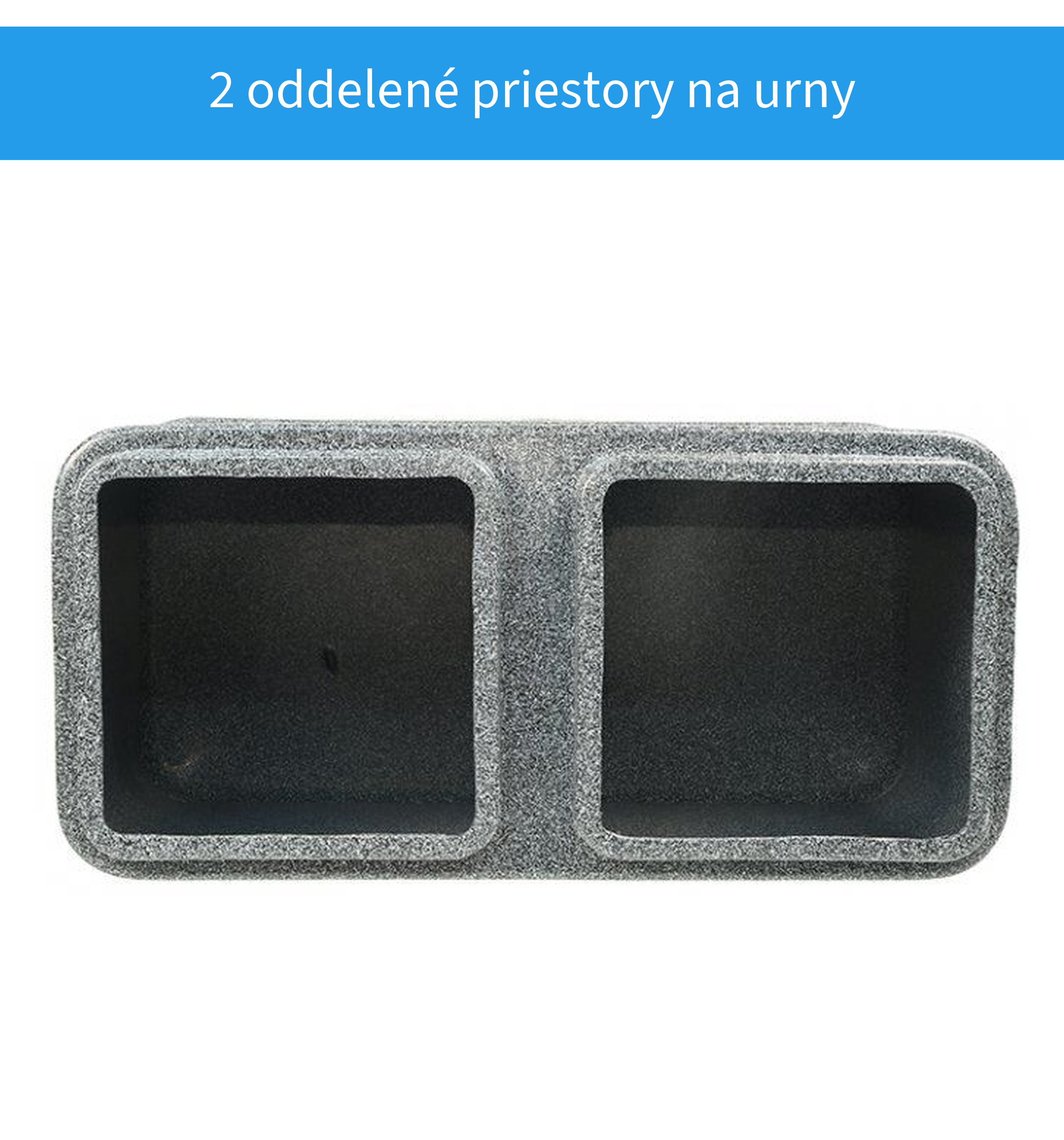 Vnútorný priestor schránky na 2 urny