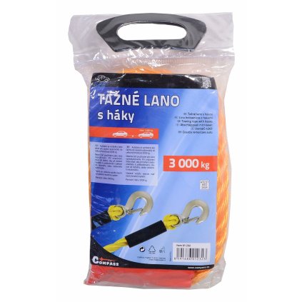 Lano ťažné 3000 kg s karabínami