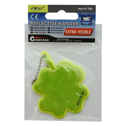 Prívesok reflexný ŠTVORLÍSTOK - žltý