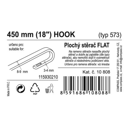 Stierač FLAT BULK (HOOK) 18"/450mm