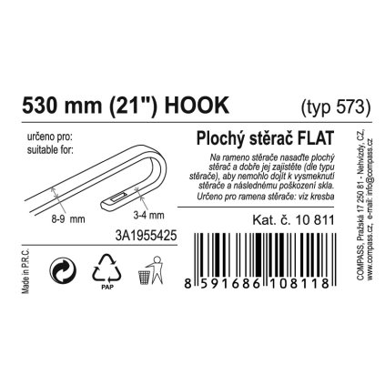 Stierač FLAT BULK (HOOK) 21"/530mm