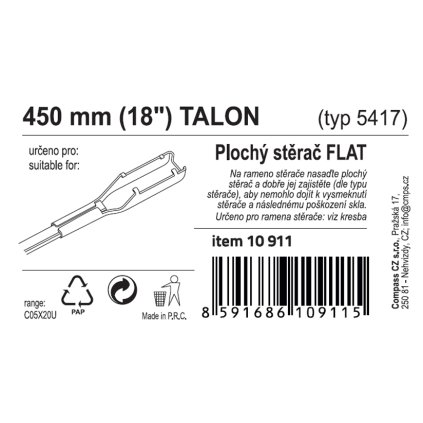 Stierač FLAT BULK (TALON) 18"/450mm