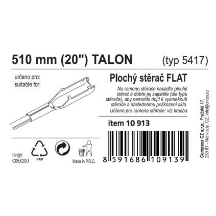 Stierač FLAT BULK (TALON) 20"/510mm