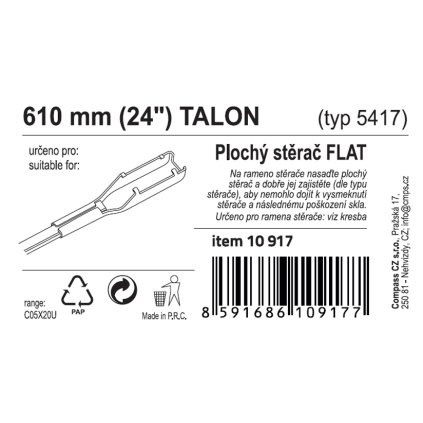 Stierač FLAT BULK (TALON) 24"/610mm