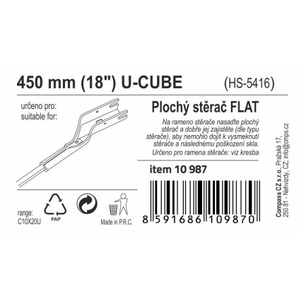 Stierač FLAT BULK (U-CUBE) 18'/450mm