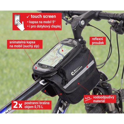 Cyklotaška nad rám obojstranná + PHONE