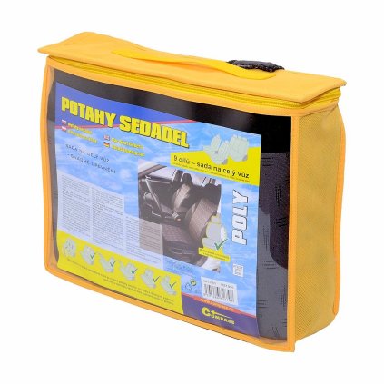 Poťahy sedadiel sada 9ks POLY šedé AIRBAG