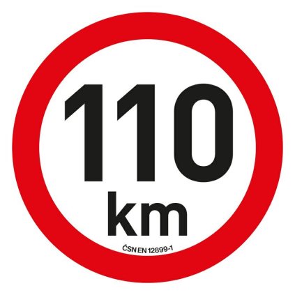 Samolepka obmedzenia rýchlosti 110 km/h reflexná (200 mm)