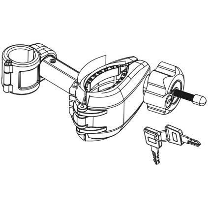 Náhradný držiak kolesa krátky so zámkom pre 02125 a 02126