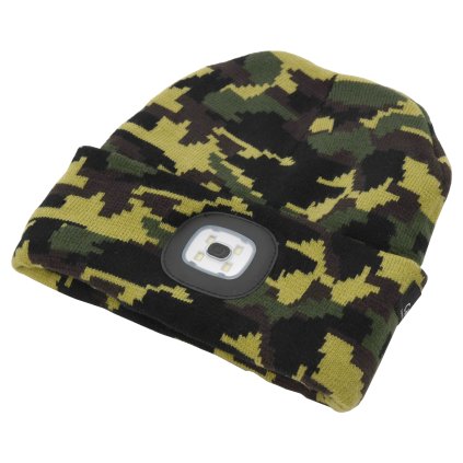 Čiapka ARMY s LED svietidlom USB nabíjanie