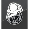 Dekor samolepiaci BABY IN CAR strieborný