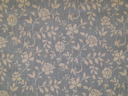 Ubrus textil -Květy modrý podklad