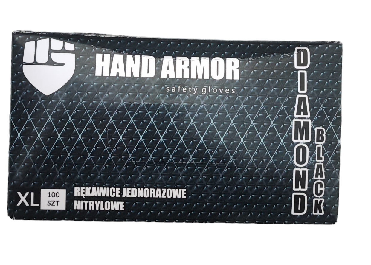 JEDNORÁZOVÉ RUKAVICE SÍLNÉ HAND ARMOR 100 KS , černe Velikost: XL