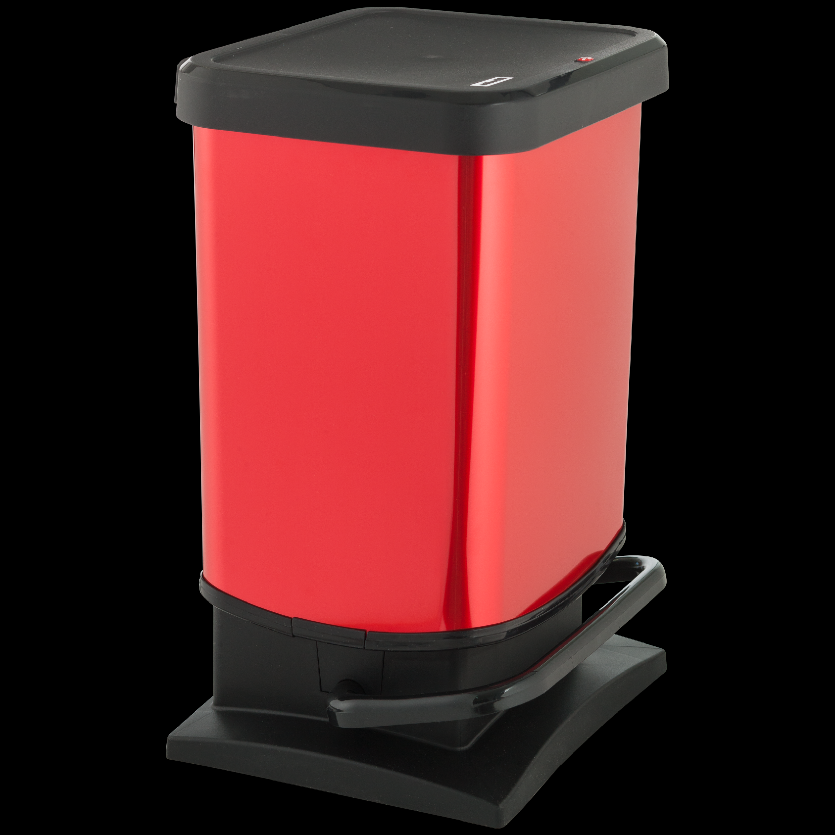 Pedálový odpadkový koš 20 l PASO Barva: černý/ IML červená