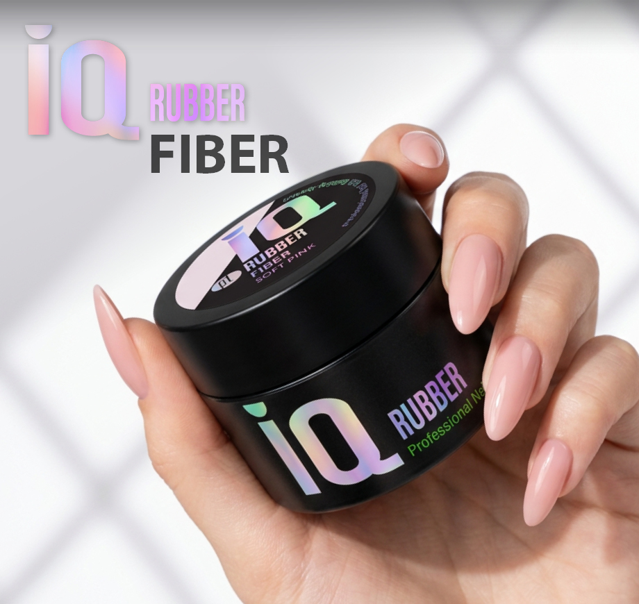 Platinum IQ Rubber FIBER řada pružných stavebních gelů se skelným vláknem Stavební LED-tech gely s elastickými  vlastnostmi, vyjímečnou přilnavostí  a inteligentní technologií nanášení. Gely Rubber IQ myslí na vše a usnadní vám práci s modeláží. Jsou vhod