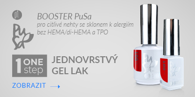 Booster PuSa PURE and SAVE, jednofázový fel lak zcela bez HEMA,DiHEMA a TPO. Šetrná manikura pro citlivé nehty a alergiky