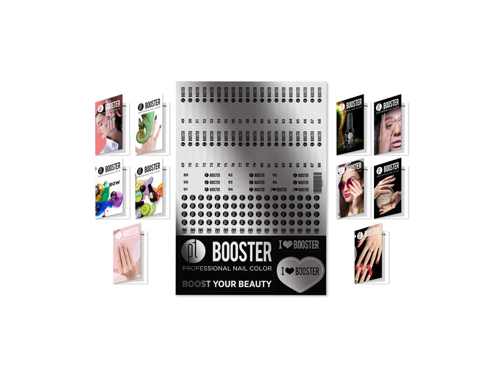 BOOSTER Color Chart Stickers (49-96) + 10ks BOOSTER Loyalty Cards