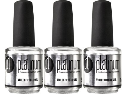 Platinum 3KS ZA CENU 1KS: 3x PLATINUM PROFESSIONAL VIOLET CUTICLE OIL - Výživný olejíček pro kutikulu, 15ml