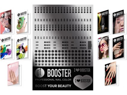 BOOSTER Color Chart Stickers (289-332) + 10ks BOOSTER Loyalty Cards