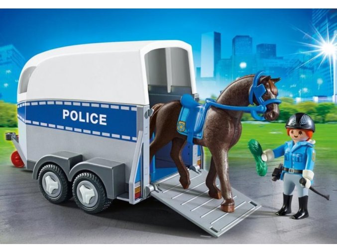 Policejní kůň s přívěsem PLAYMOBIL 6922