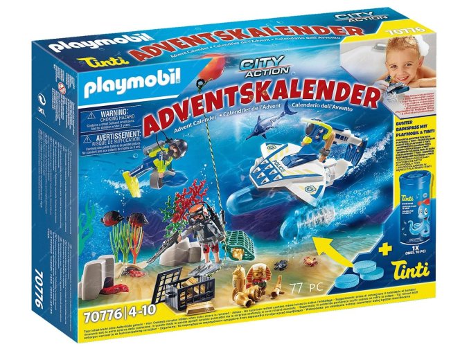 Adventní kalendář "Zábava ve vodě - Nasazení policejních potápěčů" PLAYMOBIL 70776