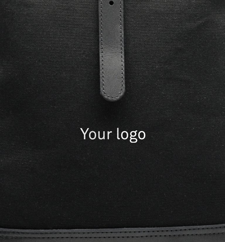 “Your logo” printed in white