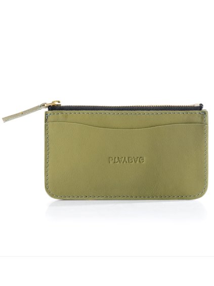 Zelena kožená peněženka STACK Green, přední pohled