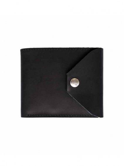 Černá kožená peněženka KORUNAL Black, přední pohled