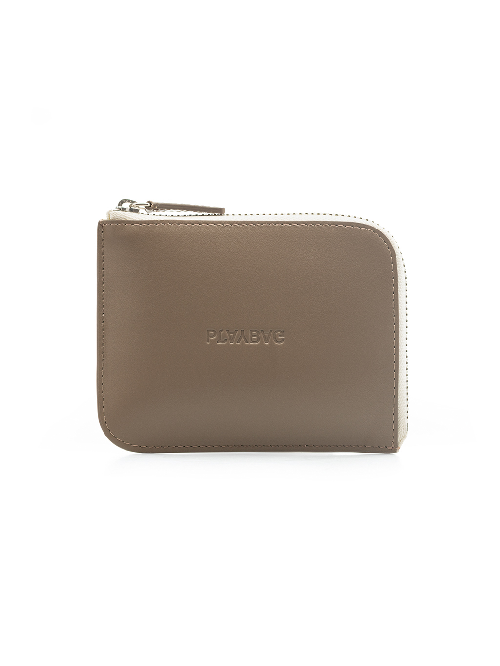 Peněženka Sonk Taupe, Silver Details, Beige Zip Tape